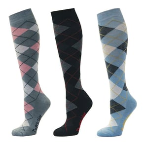 TuffRider Ladies Bamboo Argyle Knee Socks-3 Pack