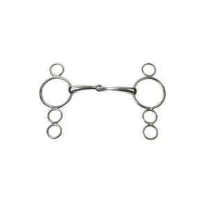 JP Korsteel Stainless Steel Jointed 3 Ring Dutch Gag Bit