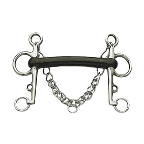 Korsteel Hard Rubber Mullen Mouth Pelham Bit
