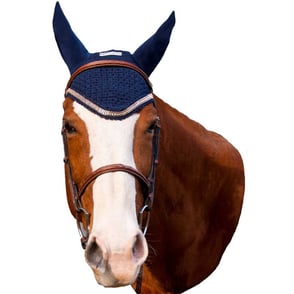 Equine Couture Fly Bonnet with Gold Chain Detail 