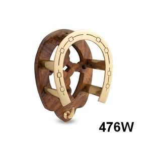 Burlingham Brass w/ Wood Horseshoe Rack