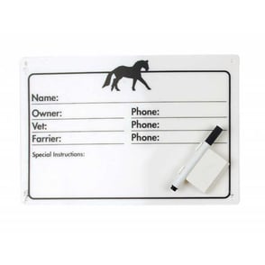 Horse Stall Info Plaque - Dry Erase with Pen