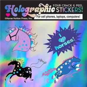 Holographic Sticker Sheet: I Love Horses