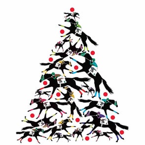 Christmas Card: Tree Race Horse