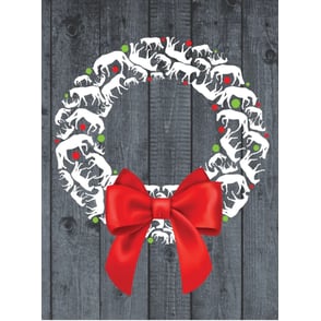 Christmas Card: White Horse Wreath