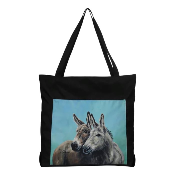 AWST Int'l Lila Donkey Friends Tote Black
