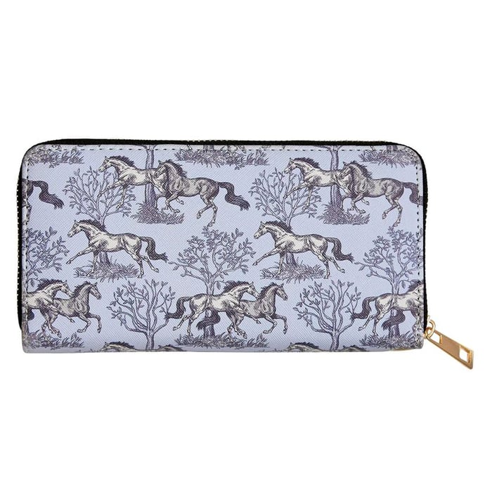 AWST Int'l Lila Blue Toile Clutch Wallet