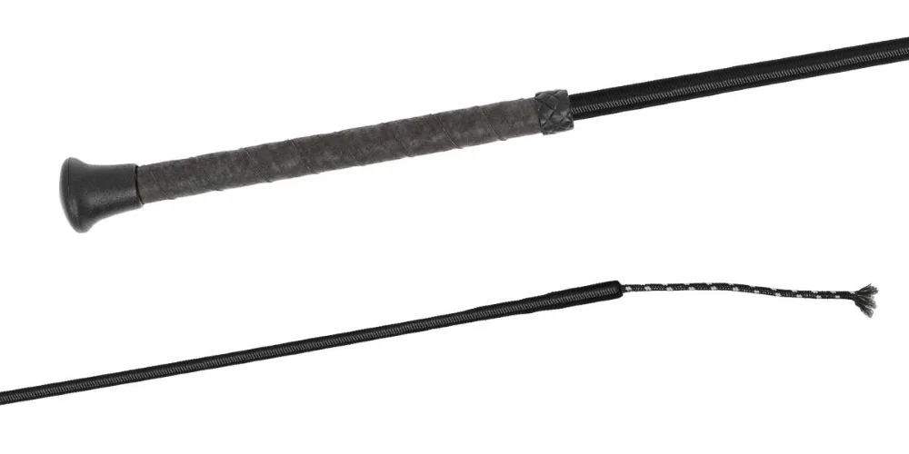 Fleck Dressage Whip Woven nylon shaft  smooth wrapped grip PVC cap