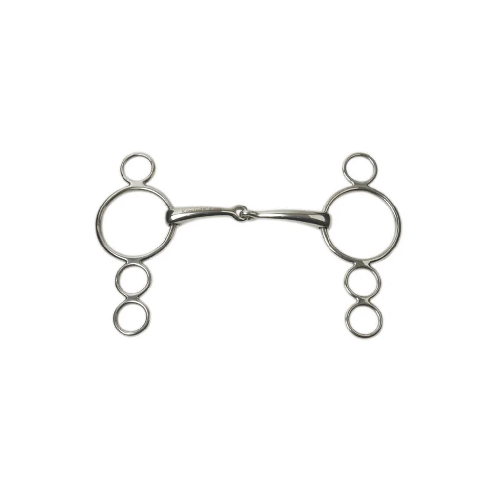 JP Korsteel Stainless Steel Jointed 3 Ring Dutch Gag Bit