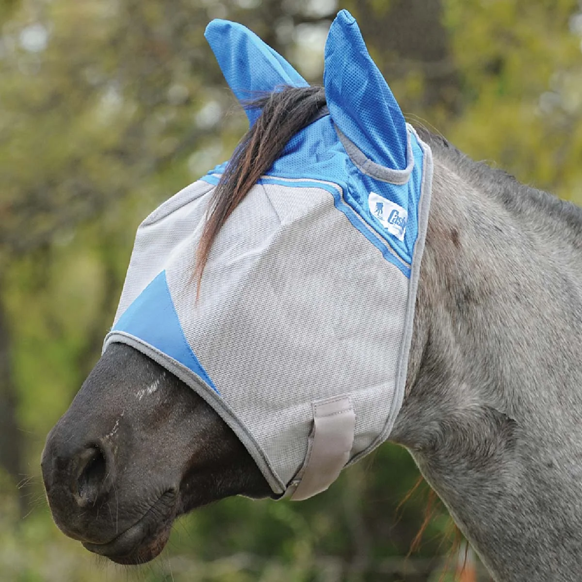 Cashel Crusader Standard Blue Fly Mask with Ears
