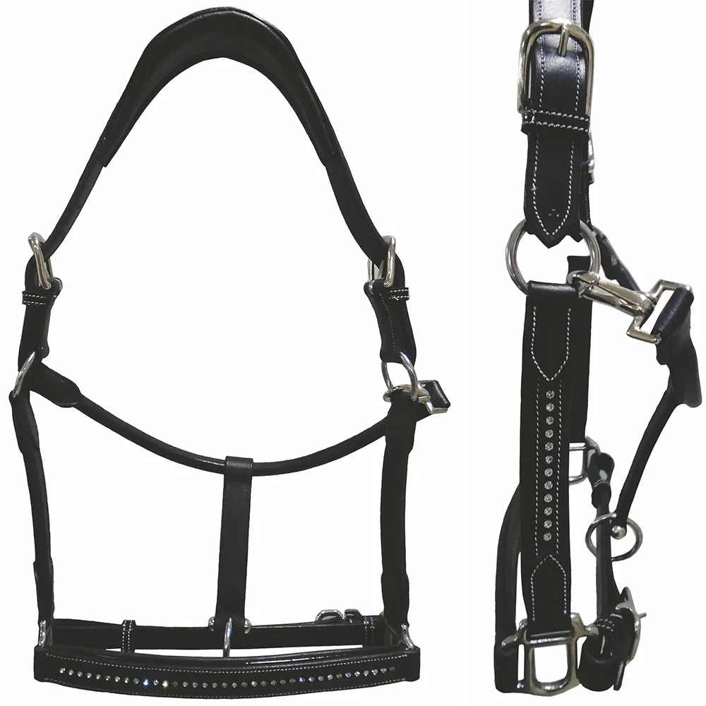 HDR Padded Leather Crystal Halter