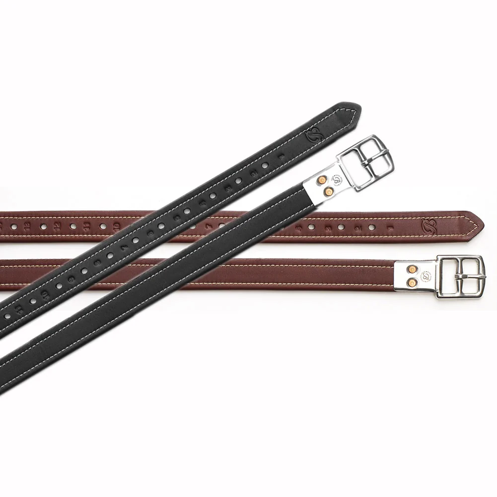 Bates Stirrup Leathers with Contrast Stitching