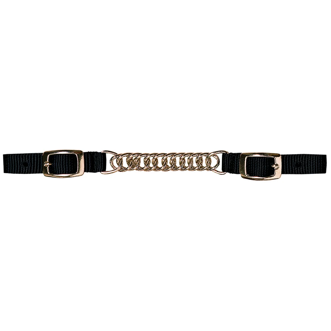 Nylon Curb Strap with 4-1/2" Flat Link Chain