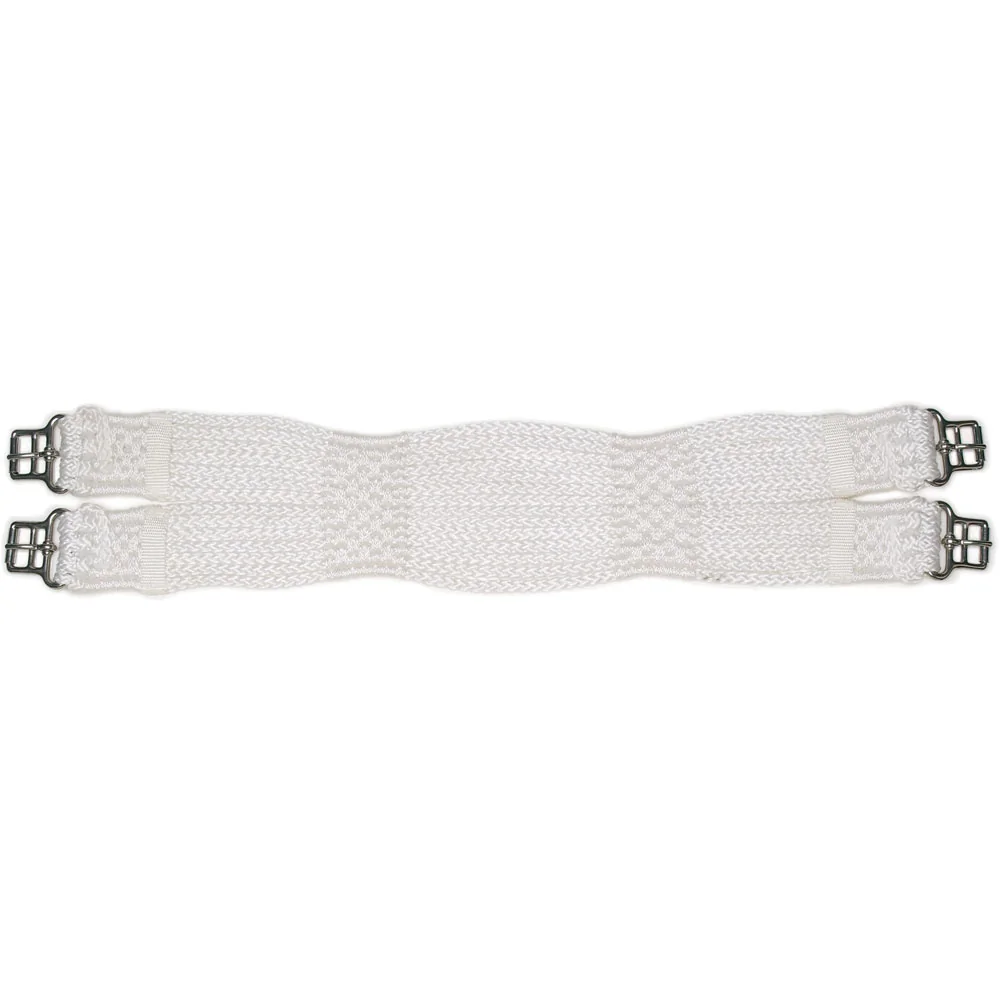 Ovation Trevira Braided- 14 Cord Girth-White-28-Dressage