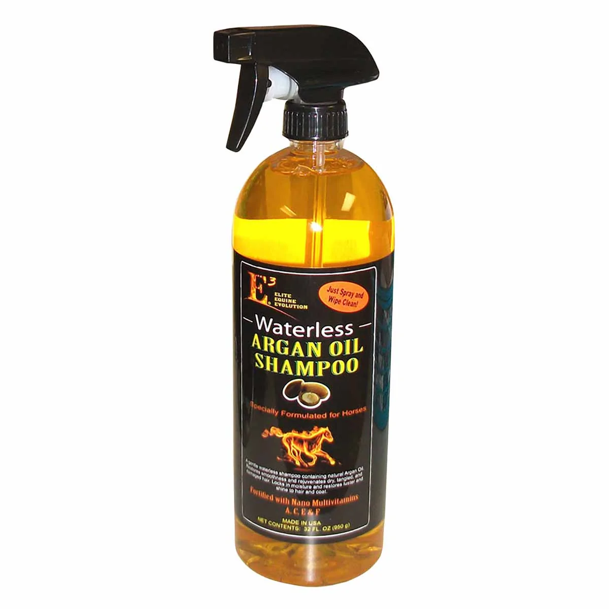 E3 Argan Oil Waterless Shampoo for Horses - 32 oz