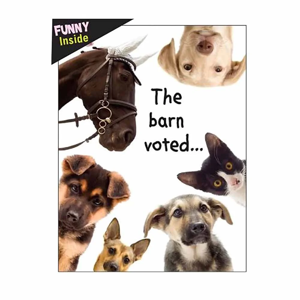 Birthday Card: Barn Vote