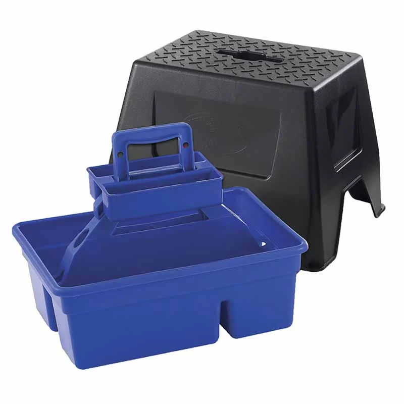 DuraTote Stool Combo Unit-Black/Blue