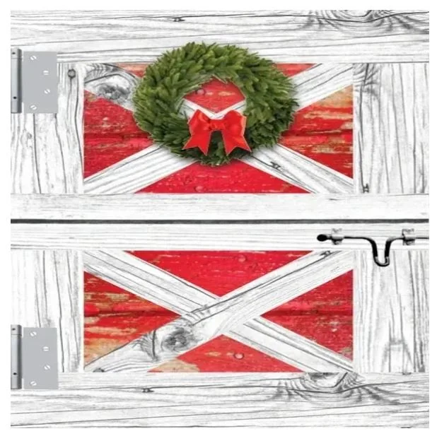 Christmas Card: Barn Door Wreath