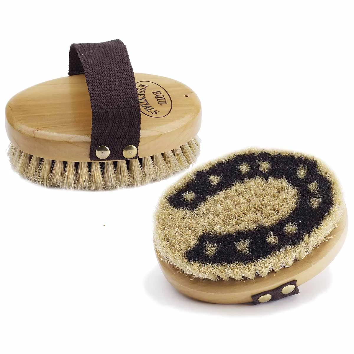 Equi-Essentials Horseshoe Body Brush with Soft Horse Hair Bristles