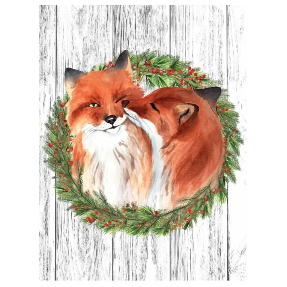 Christmas Card: Foxes