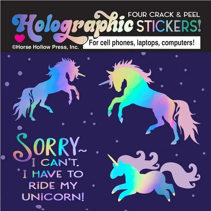 Holographic Sticker Sheet: Unicorn