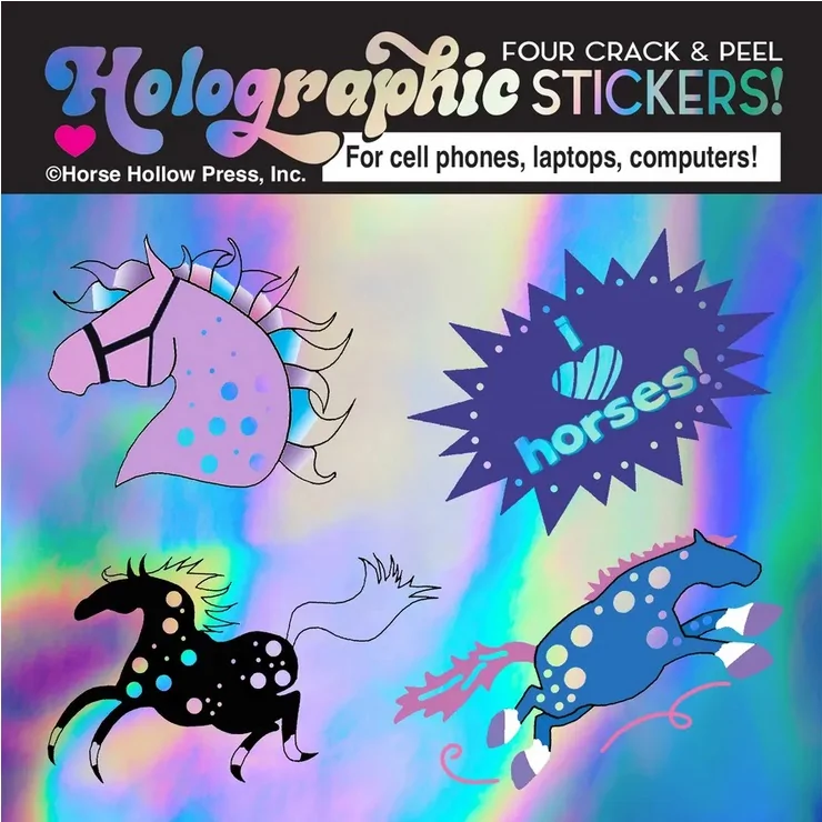 Holographic Sticker Sheet: I Love Horses