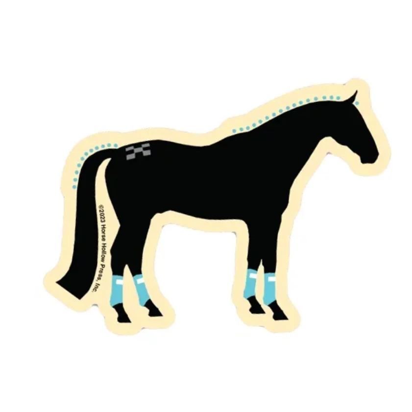 3-inch Sticker: Black Braided Horse