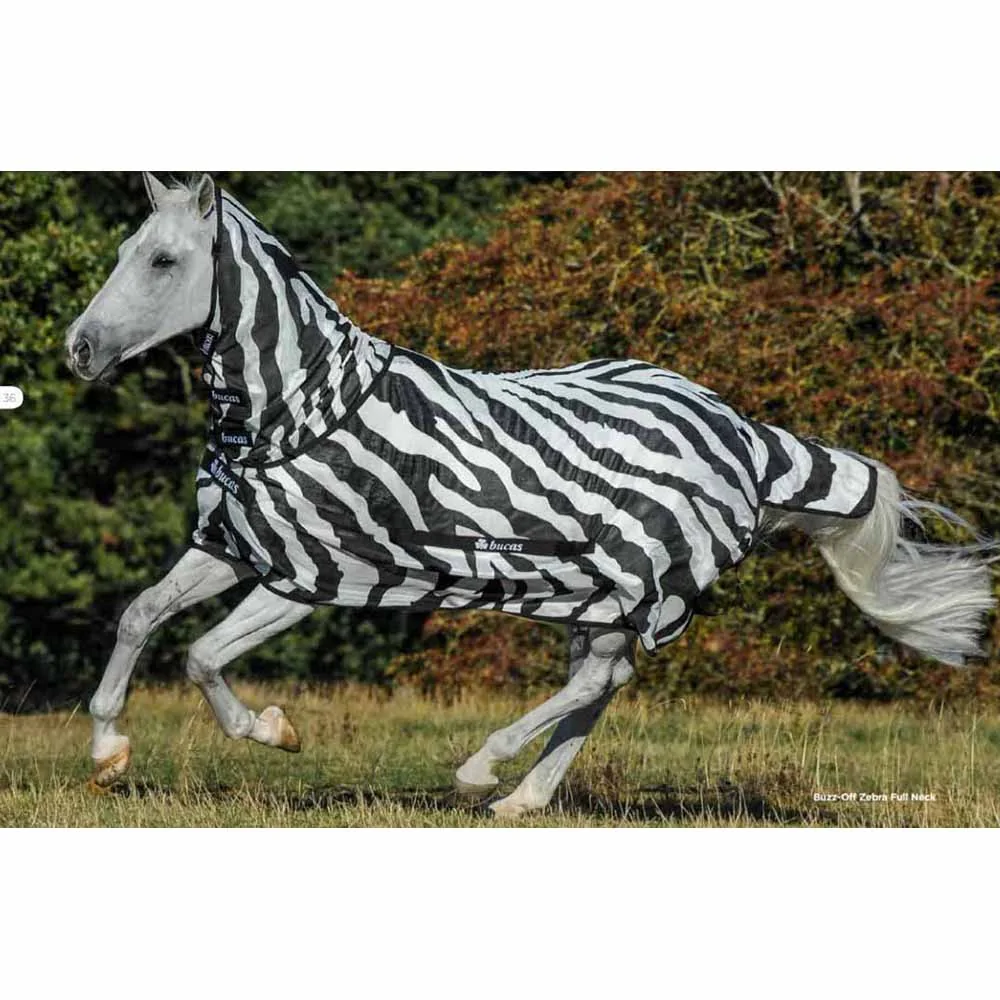 Bucas Buzz Off Zebra Fly Sheet with Detachable Neck