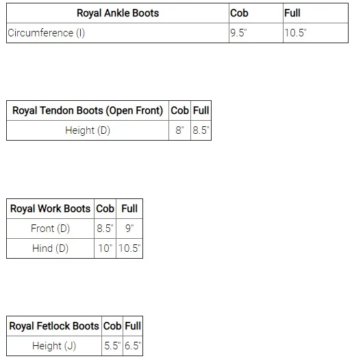 BackOnTrackRoyalBootsSizeChart