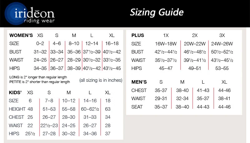 Irideon-Sizing