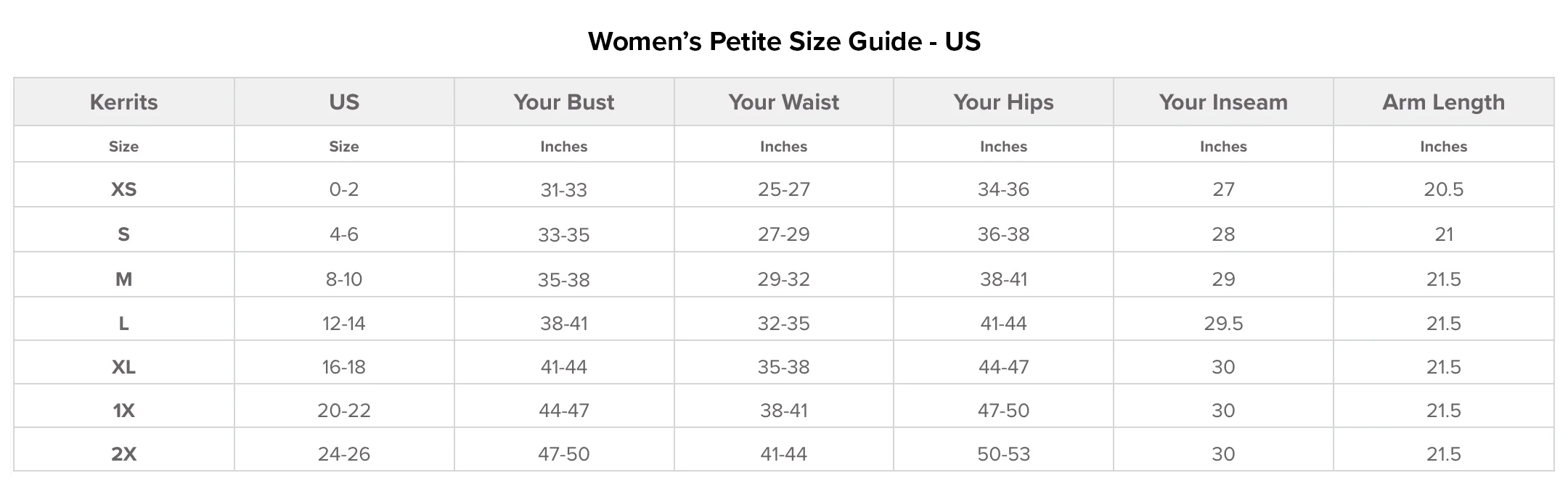 Kerrits-Womens-Petite-Size-Guide