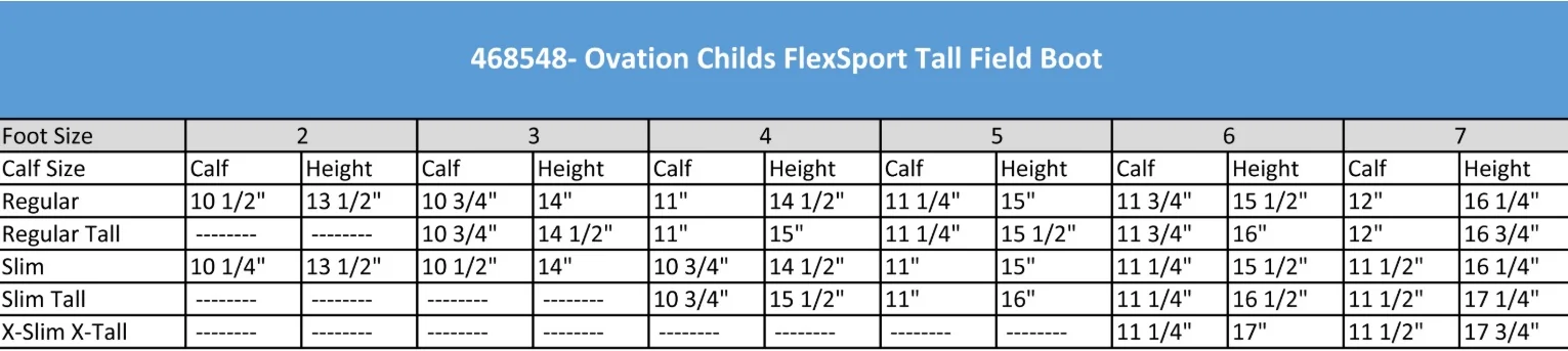 Ovation_Kids_Field_Boot_Size_Chart