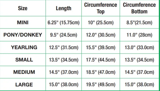 shoofly-size-chart