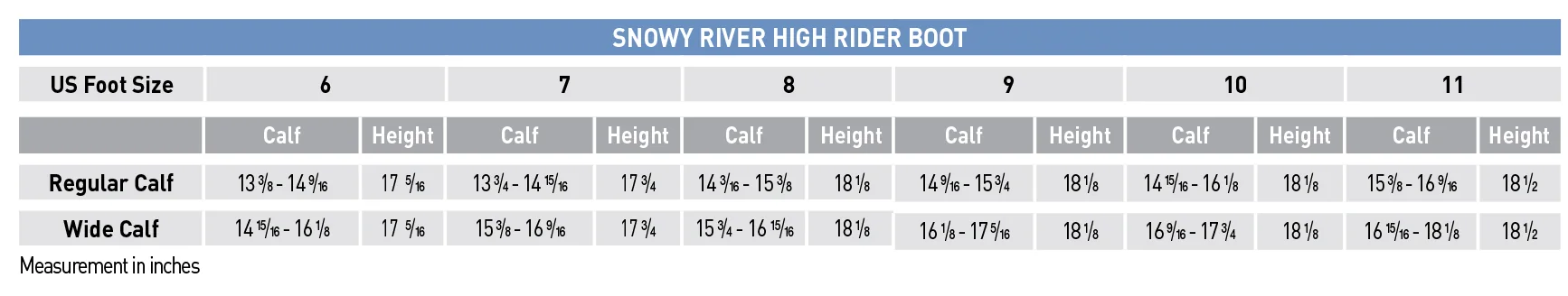 Snowy_River_High_Rider_-_Size_Chart