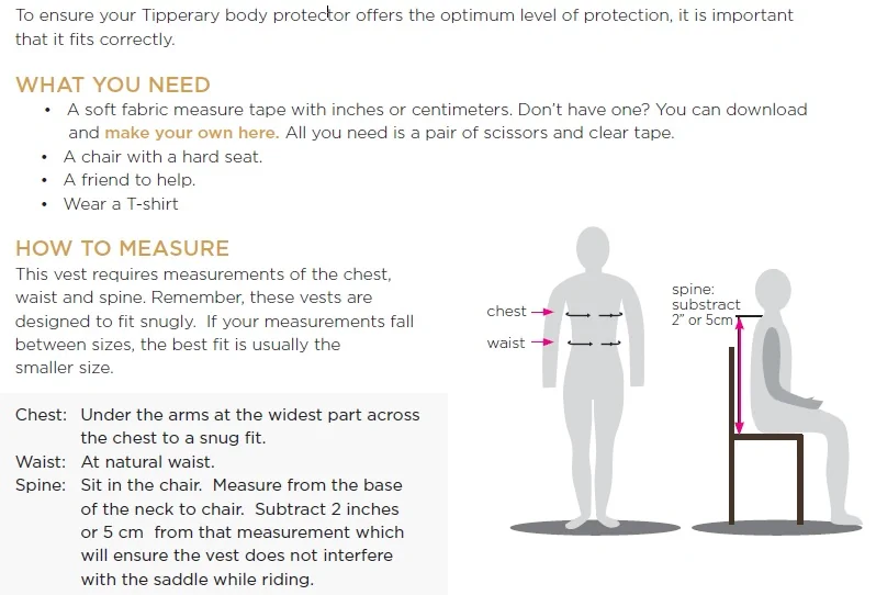 tipperaryvestmeasuringinstructions