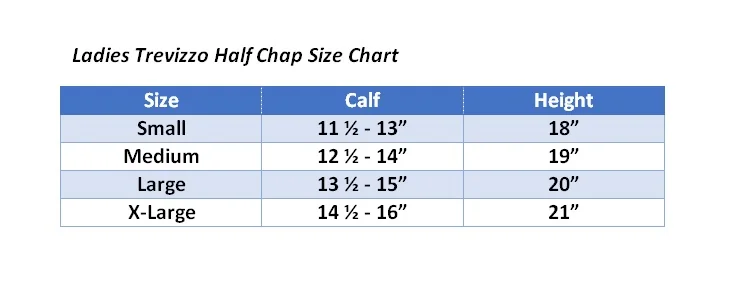 TrevizzoHalfChapSizeChart