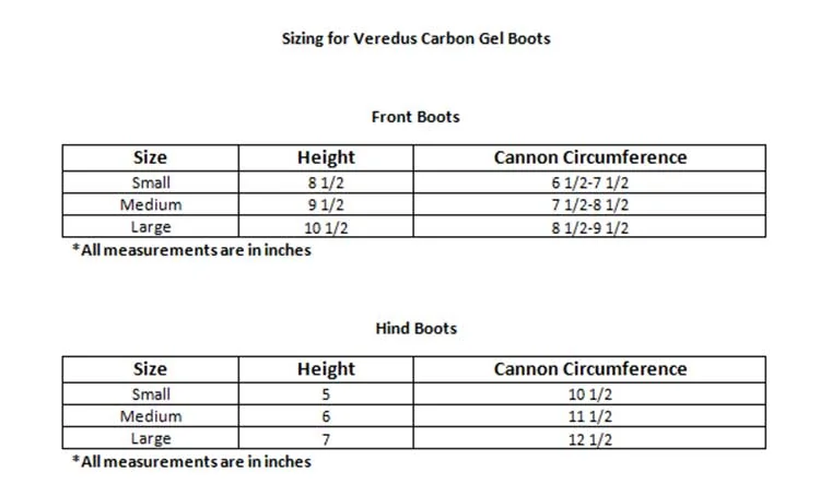 VeredusCarbonGelBootsSizing