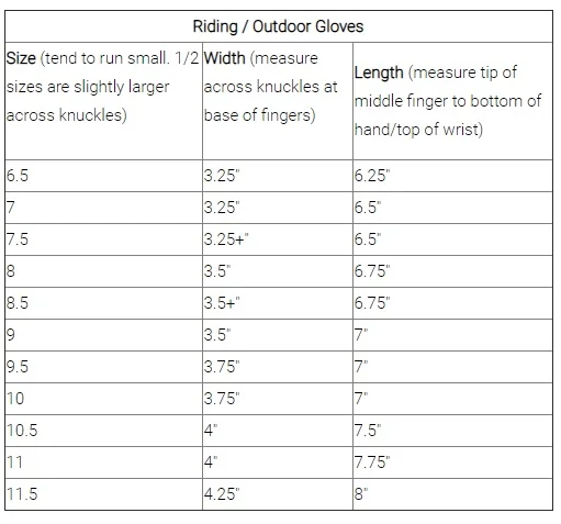 Back_On_Track_Riding_Gloves_Size_Chart